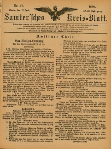 Samtersches Kreis-Blatt = Dziennik Powiatu Szamotulskiego 1886.06.12 Jg.32 Nr47