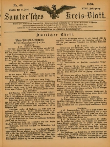 Samtersches Kreis-Blatt = Dziennik Powiatu Szamotulskiego 1886.06.16 Jg.32 Nr48
