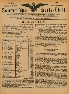 Samtersches Kreis-Blatt = Dziennik Powiatu Szamotulskiego 1886.07.28 Jg.32 Nr60