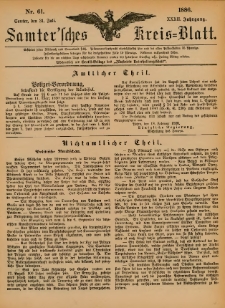Samtersches Kreis-Blatt = Dziennik Powiatu Szamotulskiego 1886.07.31 Jg.32 Nr61