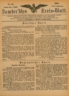 Samtersches Kreis-Blatt = Dziennik Powiatu Szamotulskiego 1886.08.04 Jg.32 Nr62