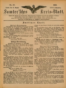 Samtersches Kreis-Blatt = Dziennik Powiatu Szamotulskiego 1886.08.21 Jg.32 Nr67