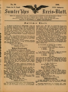 Samtersches Kreis-Blatt = Dziennik Powiatu Szamotulskiego 1886.08.25 Jg.32 Nr68