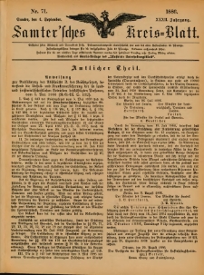 Samtersches Kreis-Blatt = Dziennik Powiatu Szamotulskiego 1886.09.04 Jg.32 Nr71