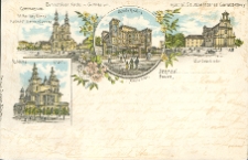 Poznań. Posen. Gymnazyum St. M. Magdaleny. Kościół Bernardyński. Bernhardiner Kirche m.Gymnasium. Szkoła realna. Realschule. Koscioł St. Józefa teraz Garnizonowy. Garnisonkirche. Katedra. Dom.