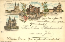 Poznań. Posen. Gymnazyum St. M. Magdaleny. Kościół Bernardyński. Bernhardiner Kirche m.Gymnasium. Szkoła realna. Realschule. Koscioł St. Józefa teraz Garnizonowy. Garnisonkirche. Katedra. Dom.