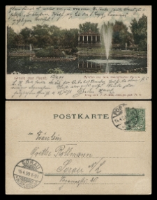 Gruss aus Posen. Parthie aus dem zoologischen Garten.