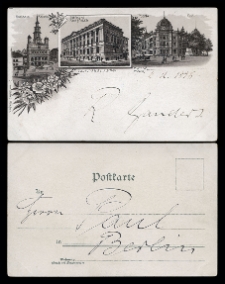 Poznań-Posen. Ratusz-Rathaus. Biblioteka Raczyńskich-Raczyńskische Bibliothek. Poczta-Post.