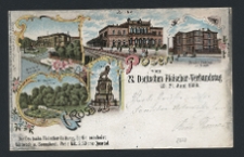 Gruss aus Posen. General-Kommando. Bahnhof. Hospitz u. Herberge zur Heimath. Zoologischer Garten. Krieger-Denkmal. [dodruk:] …vom 22. Deutschen Fleischer-Verbandstag 20. 21. Juni 1899.