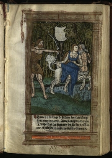 Heures a l'usage de Rom[m]e tout au long sans rien requerir. Avec la destruction de Jerusale[m] et les figures de la vie de l'homme, et plusieurs auetres belles figures