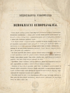 Demokracya Francuzka do Demokracyi Europejskiéj