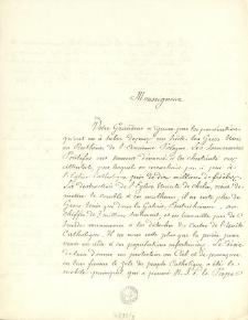 [List Inc.:] "Monseigneur Votre Grandeur n'ignore pas les persécutions ..."