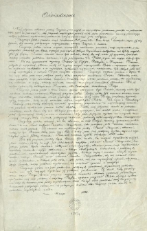 Oświadczenie [Inc.:] Niżéj podpisani członkowie polskiéj Emigracii [...]