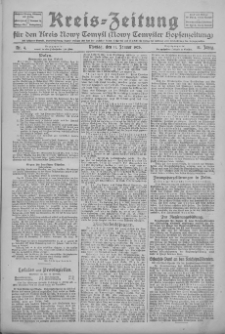 Kreis-Zeitung f&uuml;r d. Kreis Nowy-Tomysl: zugl. Nowy-Tomysler Hopfenzeitung 1927.01.10 Jg.52 Nr4