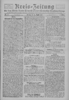 Kreis-Zeitung für d. Kreis Nowy-Tomysl: zugl. Nowy-Tomysler Hopfenzeitung 1927.08.12 Jg.52 Nr92