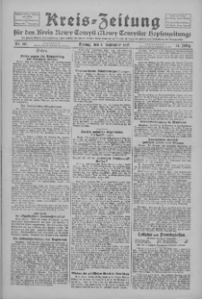 Kreis-Zeitung f&uuml;r d. Kreis Nowy-Tomysl: zugl. Nowy-Tomysler Hopfenzeitung 1927.09.05 Jg.52 Nr101