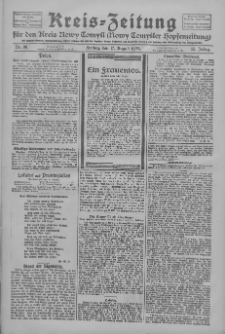 Kreis-Zeitung f&uuml;r d. Kreis Nowy-Tomysl: zugl. Nowy-Tomysler Hopfenzeitung 1928.08.17 Jg.53 Nr96