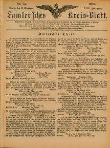 Samtersches Kreis-Blatt = Dziennik Powiatu Szamotulskiego 1886.09.11 Jg.32 Nr73