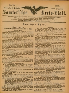 Samtersches Kreis-Blatt = Dziennik Powiatu Szamotulskiego 1886.09.18 Jg.32 Nr75