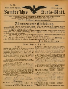 Samtersches Kreis-Blatt = Dziennik Powiatu Szamotulskiego 1886.09.25 Jg.32 Nr77