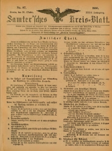 Samtersches Kreis-Blatt = Dziennik Powiatu Szamotulskiego 1886.10.30 Jg.32 Nr87