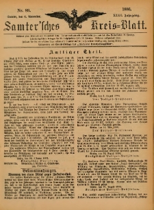 Samtersches Kreis-Blatt = Dziennik Powiatu Szamotulskiego 1886.11.06 Jg.32 Nr89