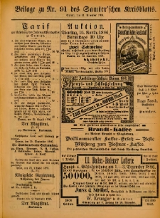 Beilage zu Nr.91 des Samterschen Kreisblatts = Dodatek do Nr.91 dziennika powiatowego Szamotulskiego 1886.11.13 Jg.32