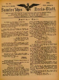 Samtersches Kreis-Blatt = Dziennik Powiatu Szamotulskiego 1886.11.20 Jg.32 Nr93