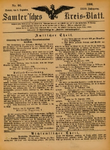 Samtersches Kreis-Blatt = Dziennik Powiatu Szamotulskiego 1886.12.01 Jg.32 Nr96