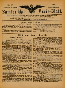Samtersches Kreis-Blatt = Dziennik Powiatu Szamotulskiego 1886.12.04 Jg.32 Nr97