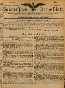 Samtersches Kreis-Blatt = Dziennik Powiatu Szamotulskiego 1886.12.29 Jg.32 Nr104