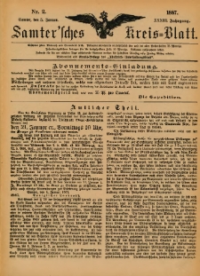 Samtersches Kreis-Blatt = Dziennik Powiatu Szamotulskiego 1887.01.05 Jg.33 Nr2