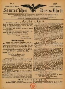 Samtersches Kreis-Blatt = Dziennik Powiatu Szamotulskiego 1887.01.22 Jg.33 Nr7