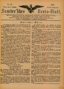 Samtersches Kreis-Blatt = Dziennik Powiatu Szamotulskiego 1887.02.16 Jg.33 Nr14