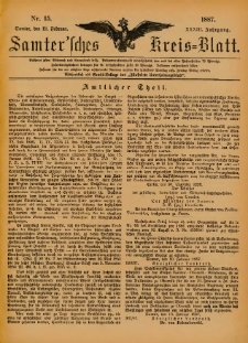 Samtersches Kreis-Blatt = Dziennik Powiatu Szamotulskiego 1887.02.19 Jg.33 Nr15