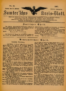 Samtersches Kreis-Blatt = Dziennik Powiatu Szamotulskiego 1887.02.23 Jg.33 Nr16