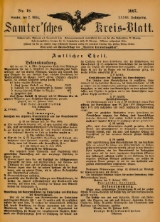 Samtersches Kreis-Blatt = Dziennik Powiatu Szamotulskiego 1887.03.02 Jg.33 Nr18