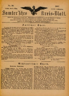 Samtersches Kreis-Blatt = Dziennik Powiatu Szamotulskiego 1887.03.09 Jg.33 Nr20