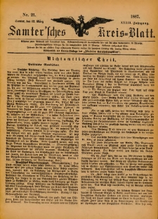 Samtersches Kreis-Blatt = Dziennik Powiatu Szamotulskiego 1887.03.12 Jg.33 Nr21