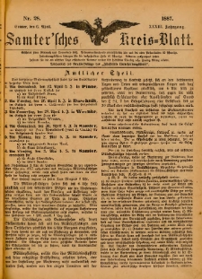 Samtersches Kreis-Blatt = Dziennik Powiatu Szamotulskiego 1887.04.06 Jg.33 Nr28