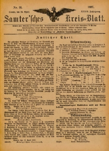 Samtersches Kreis-Blatt = Dziennik Powiatu Szamotulskiego 1887.04.16 Jg.33 Nr31