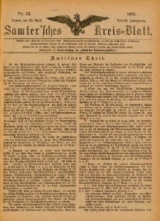 Samtersches Kreis-Blatt = Dziennik Powiatu Szamotulskiego 1887.04.23 Jg.33 Nr33