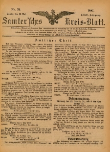 Samtersches Kreis-Blatt = Dziennik Powiatu Szamotulskiego 1887.05.11 Jg.33 Nr38