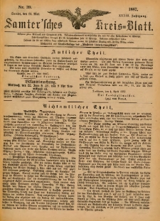 Samtersches Kreis-Blatt = Dziennik Powiatu Szamotulskiego 1887.05.14 Jg.33 Nr39