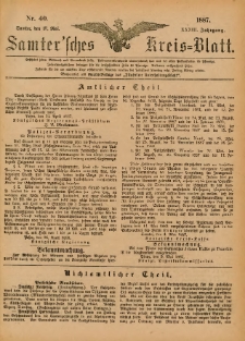 Samtersches Kreis-Blatt = Dziennik Powiatu Szamotulskiego 1887.05.18 Jg.33 Nr40