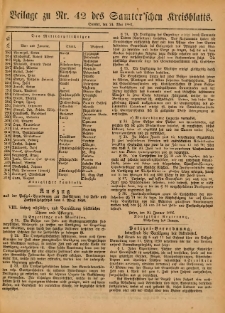 Beilage zu Nr.42 des Samterschen Kreisblatts = Dodatek do Nr.42 dziennika powiatowego Szamotulskiego 1887.05.24 Jg.33