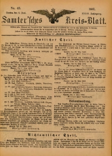 Samtersches Kreis-Blatt = Dziennik Powiatu Szamotulskiego 1887.06.04 Jg.33 Nr45