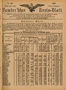 Samtersches Kreis-Blatt = Dziennik Powiatu Szamotulskiego 1887.06.08 Jg.33 Nr46