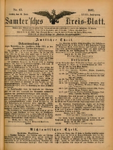 Samtersches Kreis-Blatt = Dziennik Powiatu Szamotulskiego 1887.06.11 Jg.33 Nr47