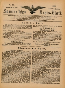 Samtersches Kreis-Blatt = Dziennik Powiatu Szamotulskiego 1887.06.18 Jg.33 Nr49